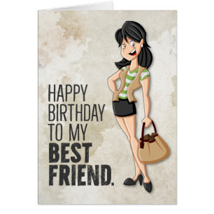 Graciosa tarjeta de cumpleaños feliz para Chica de
