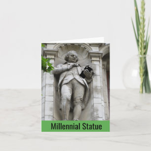Graciosa tarjeta de cumpleaños feliz para estatua
