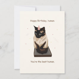 Graciosa tarjeta de cumpleaños feliz para un gato