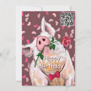 Graciosa tarjeta de cumpleaños gentileza romántica