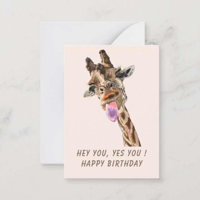 Graciosa tarjeta de cumpleaños Giraffe (Anverso)