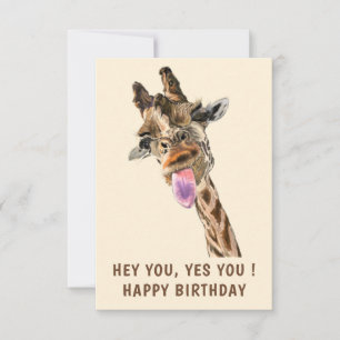 Graciosa tarjeta de cumpleaños Giraffe - Texto Per