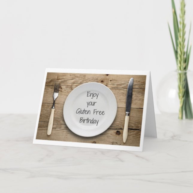 Graciosa tarjeta de cumpleaños gratuita Gluten (Anverso)