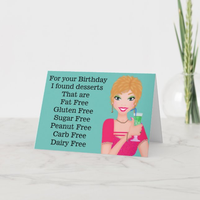 Graciosa tarjeta de cumpleaños gratuita Gluten (Anverso)