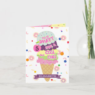 Graciosa tarjeta de cumpleaños Ice Cream Cone para