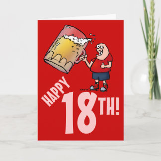 Graciosa tarjeta de cumpleaños número 18 con Perso
