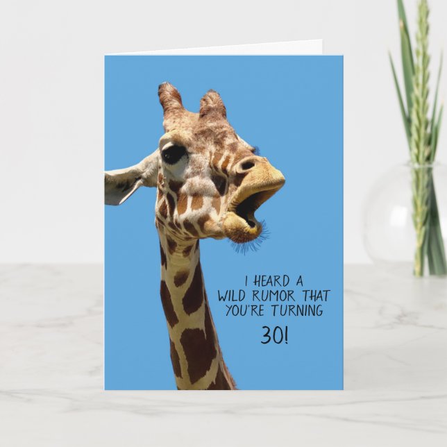 Graciosa tarjeta de cumpleaños número 30 (Anverso)