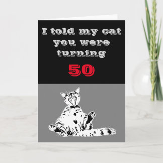 Graciosa tarjeta de cumpleaños número 50. Riendo G
