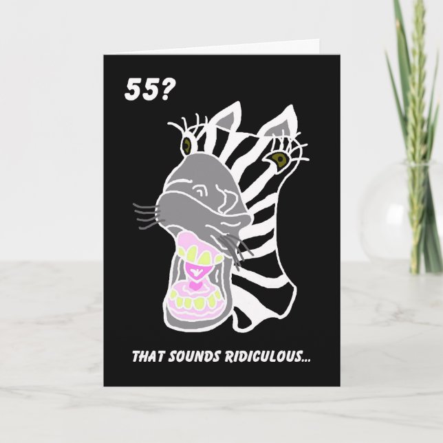 Graciosa tarjeta de cumpleaños número 55. ¿55? Rid (Anverso)