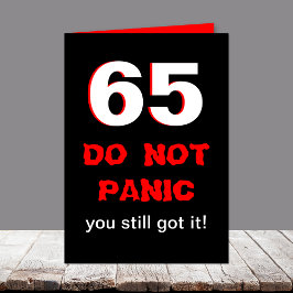 Graciosa tarjeta de cumpleaños número 65 para homb