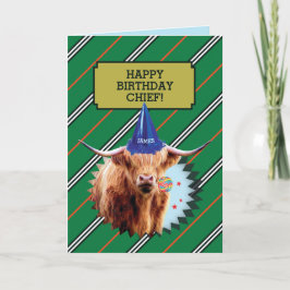 Graciosa tarjeta de cumpleaños para anciano con va