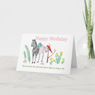 Graciosa tarjeta de cumpleaños para ella.