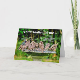 Graciosa tarjeta de cumpleaños para las aves de ba