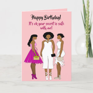 Graciosa tarjeta de cumpleaños para mujer afroamer