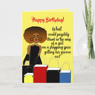 Graciosa tarjeta de cumpleaños para mujeres afroam