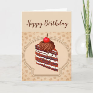 Graciosa tarjeta de cumpleaños para pasteles de ch