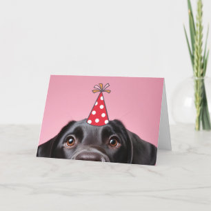 Graciosa tarjeta de cumpleaños para perro negro