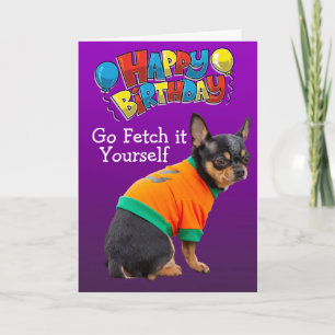 Graciosa tarjeta de cumpleaños para perros Chihuah