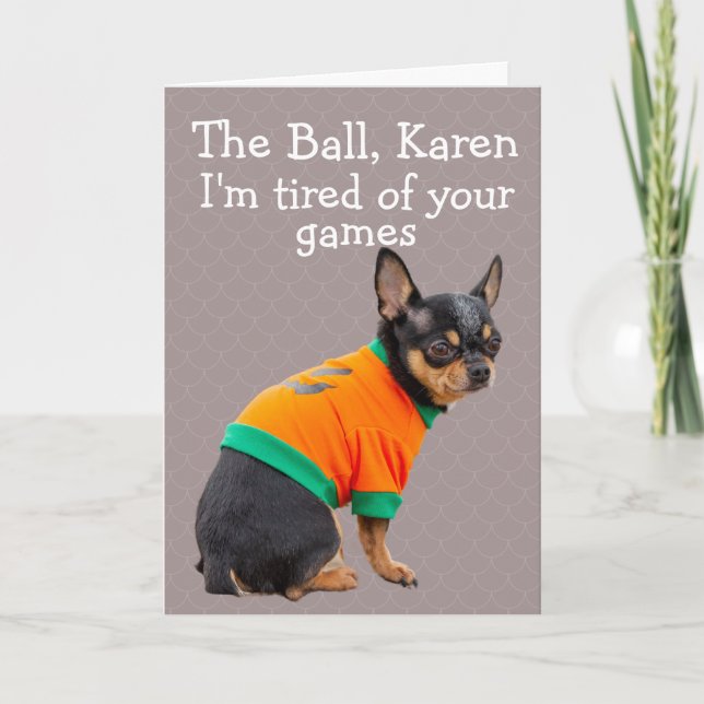 Graciosa tarjeta de cumpleaños para perros Chihuah (Anverso)