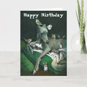 Graciosa tarjeta de cumpleaños para perros de Whip