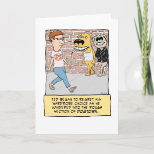 Graciosa tarjeta de cumpleaños para perros malos