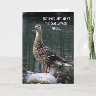 Graciosa tarjeta de cumpleaños pato