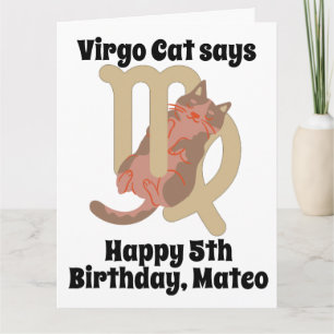 Graciosa tarjeta de cumpleaños personalizada Virgo