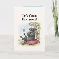 Graciosa tarjeta de cumpleaños Schnauzer Black Dog