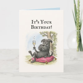 Graciosa tarjeta de cumpleaños Schnauzer Black Dog