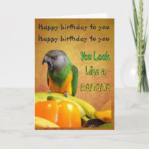 Graciosa tarjeta de cumpleaños Senegal Parrot