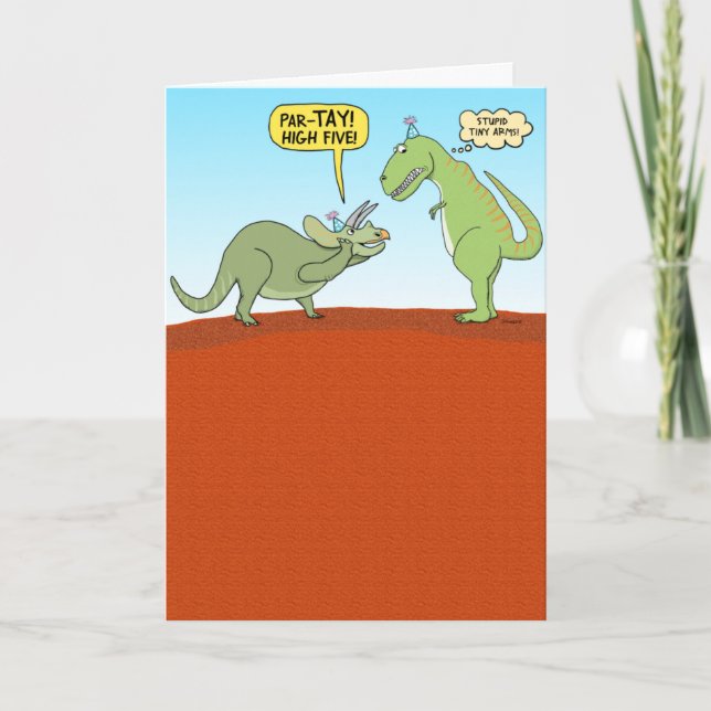 Graciosa tarjeta de cumpleaños T-Rex Dinosaur (Anverso)