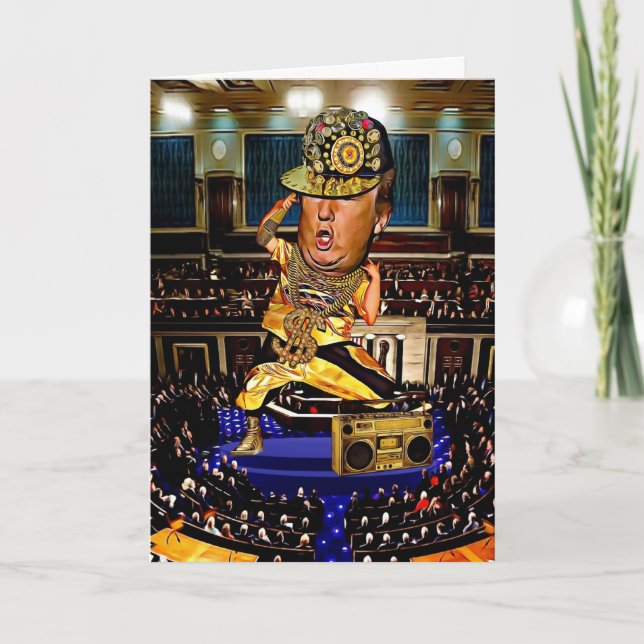 Graciosa tarjeta de cumpleaños Trump - Hip Hop (Anverso)
