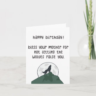 Graciosa tarjeta de cumpleaños Wolf | Tarjeta Grac