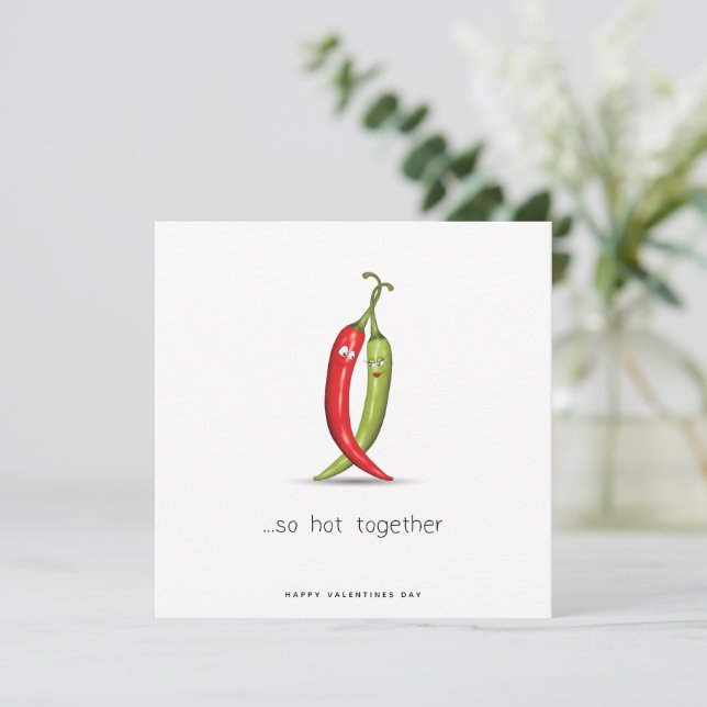 Graciosa tarjeta de Día de San Valentín para parej (Anverso de pie)