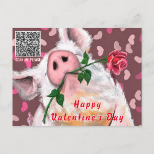 Graciosa tarjeta de El día de San Valentín de cerd
