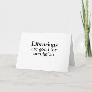 Graciosa tarjeta de felicitación bibliotecaria aña
