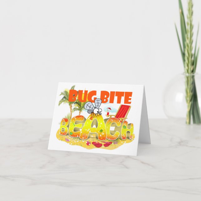 Graciosa tarjeta de felicitación Bug Bite Beach (Anverso)