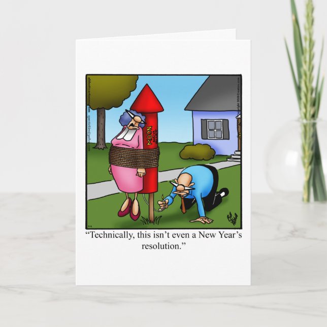 Graciosa tarjeta de felicitación de Año Nuevo Feli (Anverso)