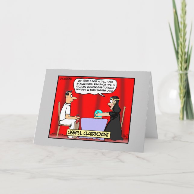 Graciosa tarjeta de felicitación de cricket - Vali (Anverso)