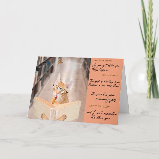 Graciosa tarjeta de felicitación de cumpleaños par (Anverso)