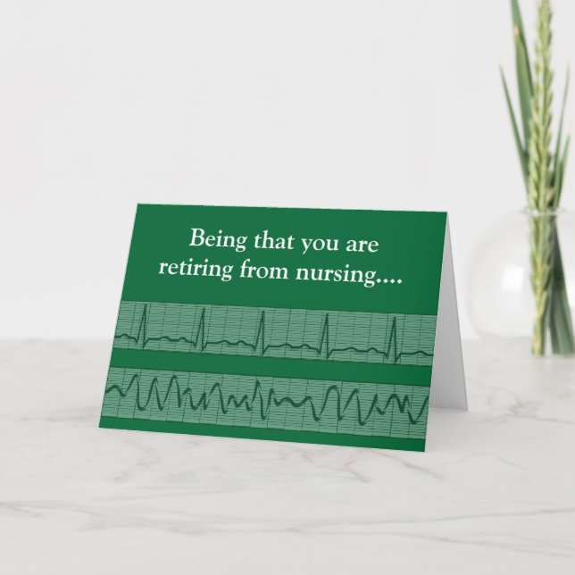 Graciosa tarjeta de felicitación de enfermera jubi (Anverso)
