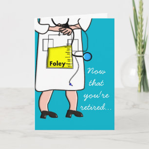Graciosa tarjeta de felicitación de enfermeras jub