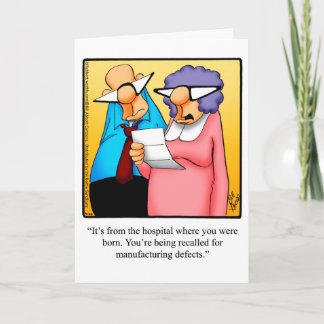 Graciosa tarjeta de felicitación de humor para cum
