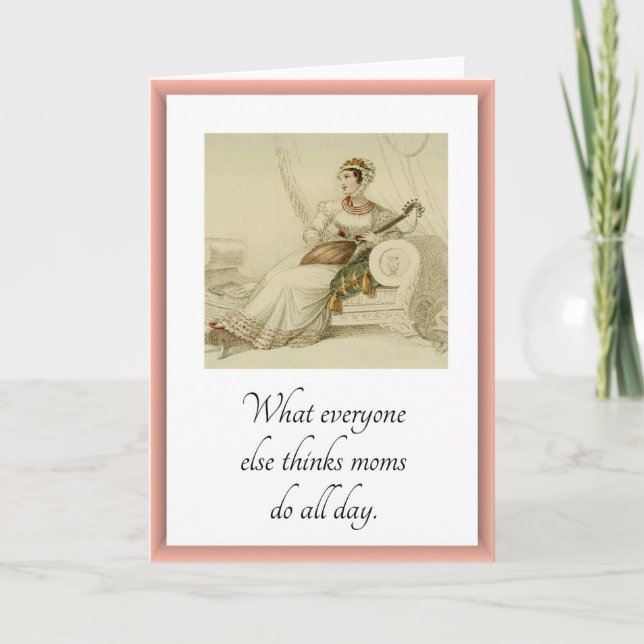 Graciosa tarjeta de felicitación de mamá a mamá (e (Anverso)