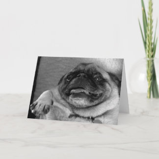 Graciosa tarjeta de felicitación de Pug