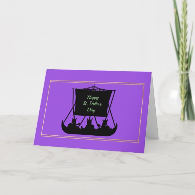 Graciosa tarjeta de felicitación del Día de San Ur (Anverso)