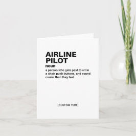 Graciosa tarjeta de felicitación del piloto de aer