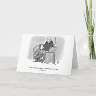 Graciosa tarjeta de felicitación en blanco estilo 