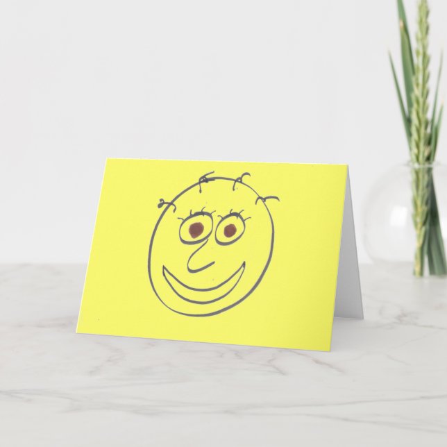 Graciosa tarjeta de felicitación Faces (Anverso)