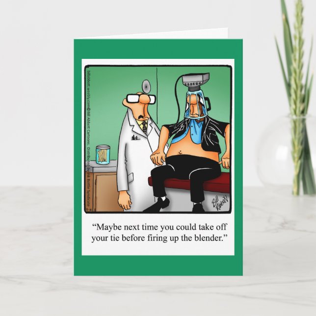Graciosa tarjeta de felicitación Get Well Humor (Anverso)